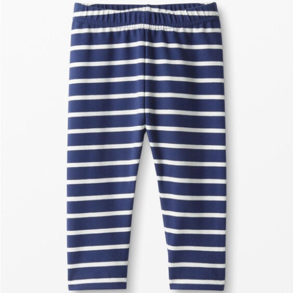 Hanna Andersson Navy and White Kids Cropped Capri Leggings. Size 4